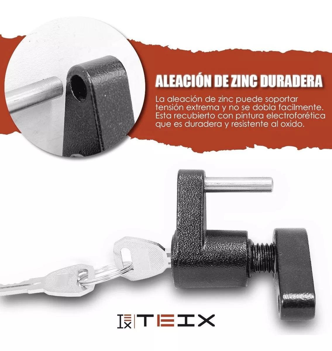 PASADOR PARA JALON TIRON HITCH COPLE DE REMOLQUE CON LLAVE UNIVERSAL
