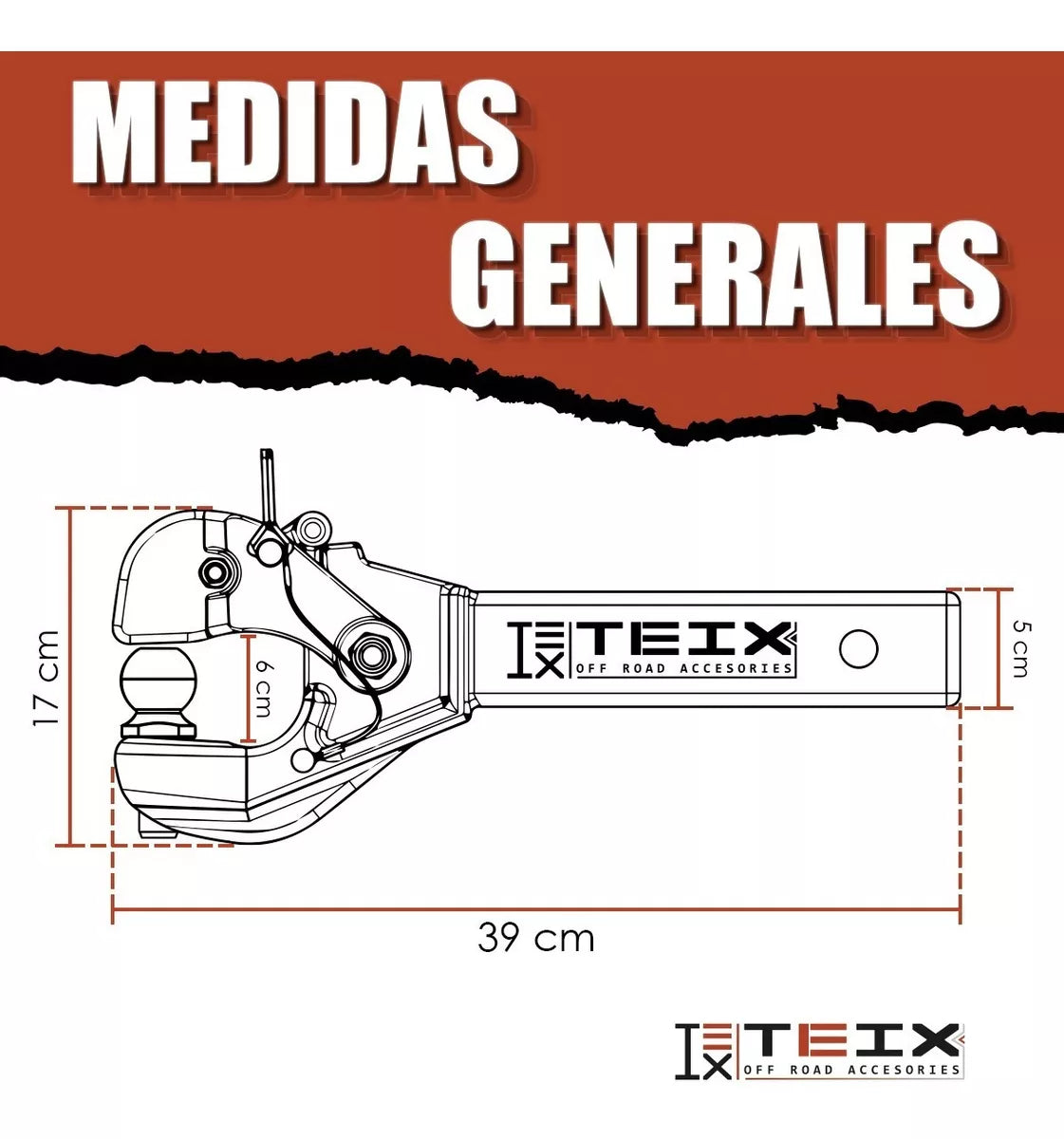 ACOPLAMINETO DE ENGANCHE PARA AUTOMOVIL 2" DE LARGO