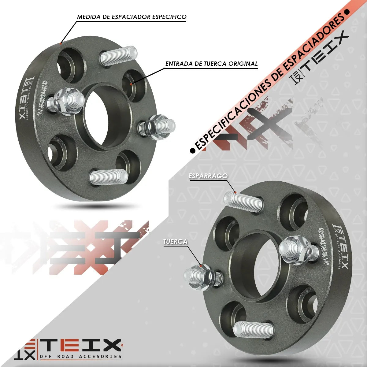 Espaciadores: 4x100 56.1mm/ 12x1.5 1 Civic 2000