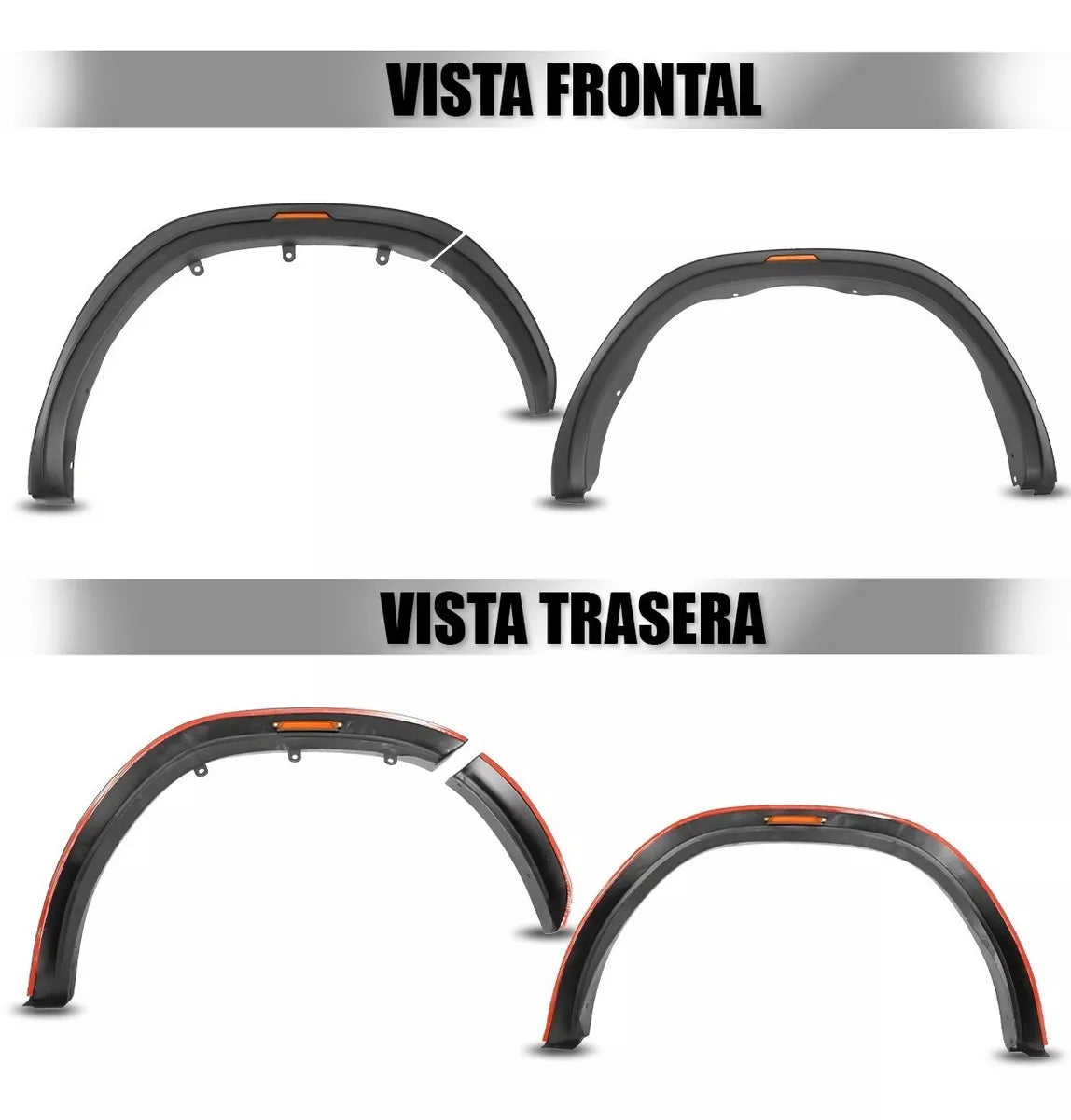 CANTONERAS ABS REFLECTOR TIPO RAPTOR TOYOTA HILUX 2016 A 2020