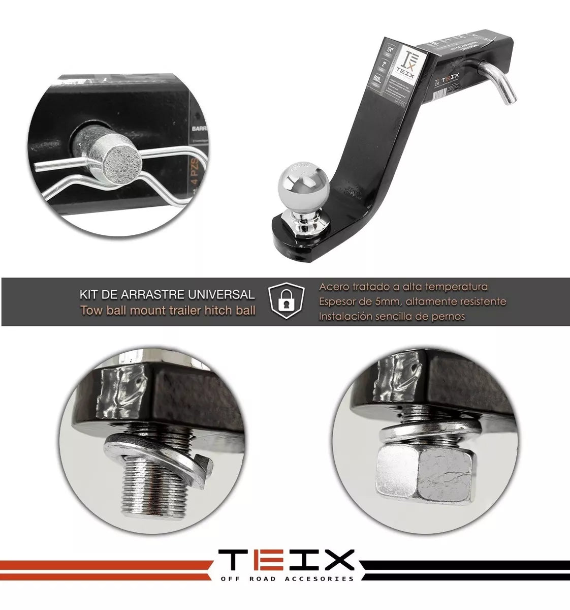 ACOPLAMIENTO DE ENGANCHE PARA AUTOMOVIL NEGRO DROP 6