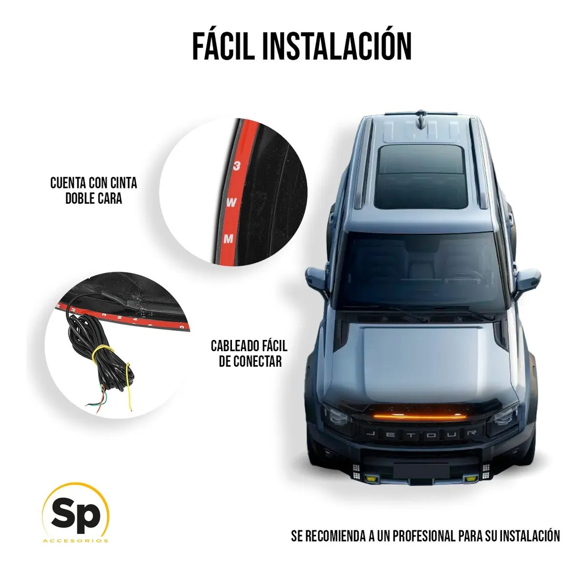 DEFLECTOR DE COFRE CON LED AMBAR/ JETOURT2 2024