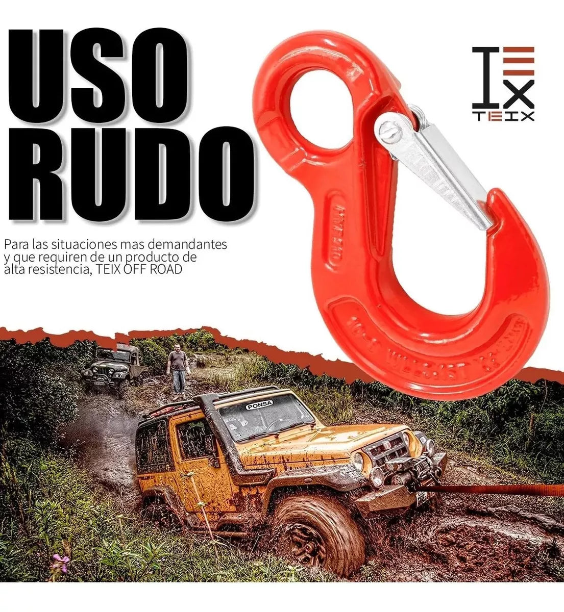 GANCHO DE USO RUDO PARA WINCH UNIVERSAL OFF ROAD TEIX