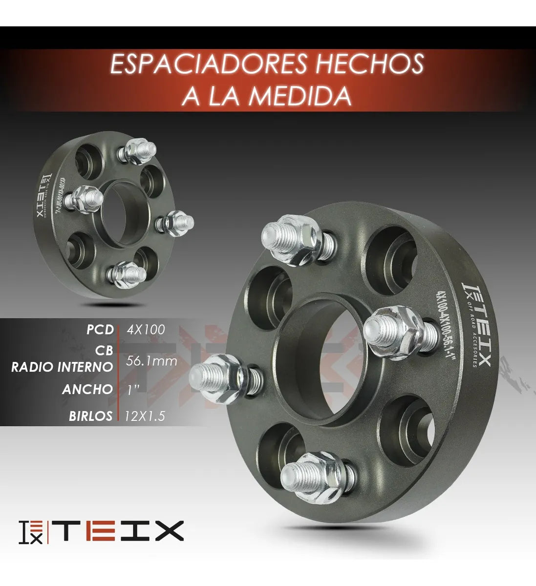Espaciadores: 4x100 56.1mm/ 12x1.5 1 Civic 2000