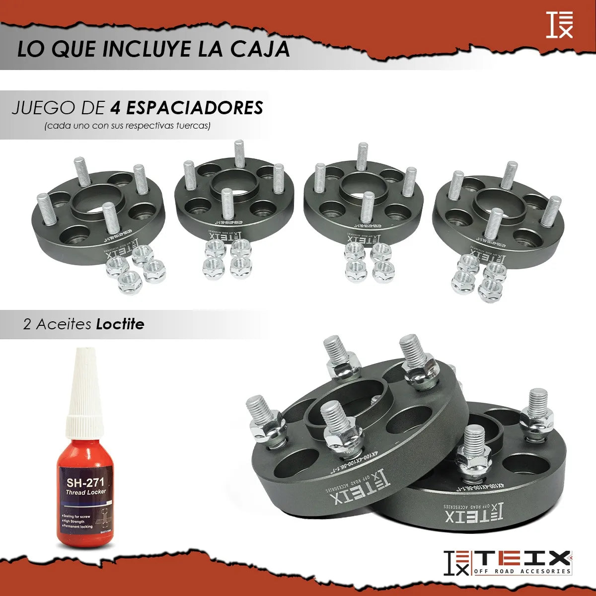 Espaciadores: 4x100 56.1mm/ 12x1.5 1 Civic 2000