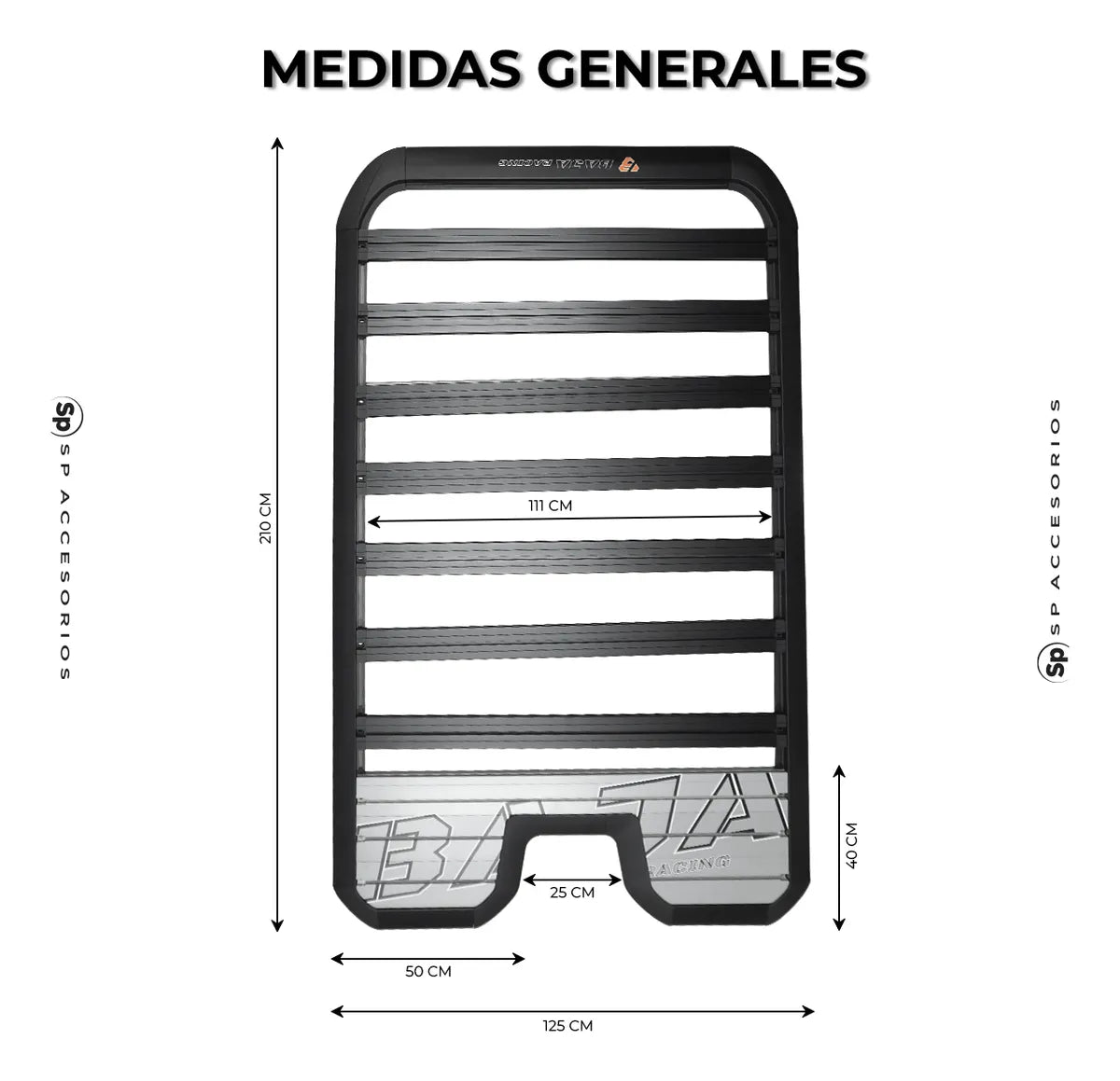 CANASTILLA PORTA EQUIPAJE CON ESCALERA TANK 300