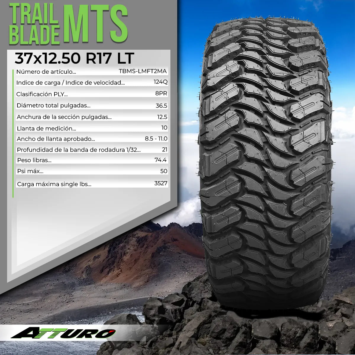 LLANTA ATTURO TRAIL BLADE 37x12.50 R17 124Q
