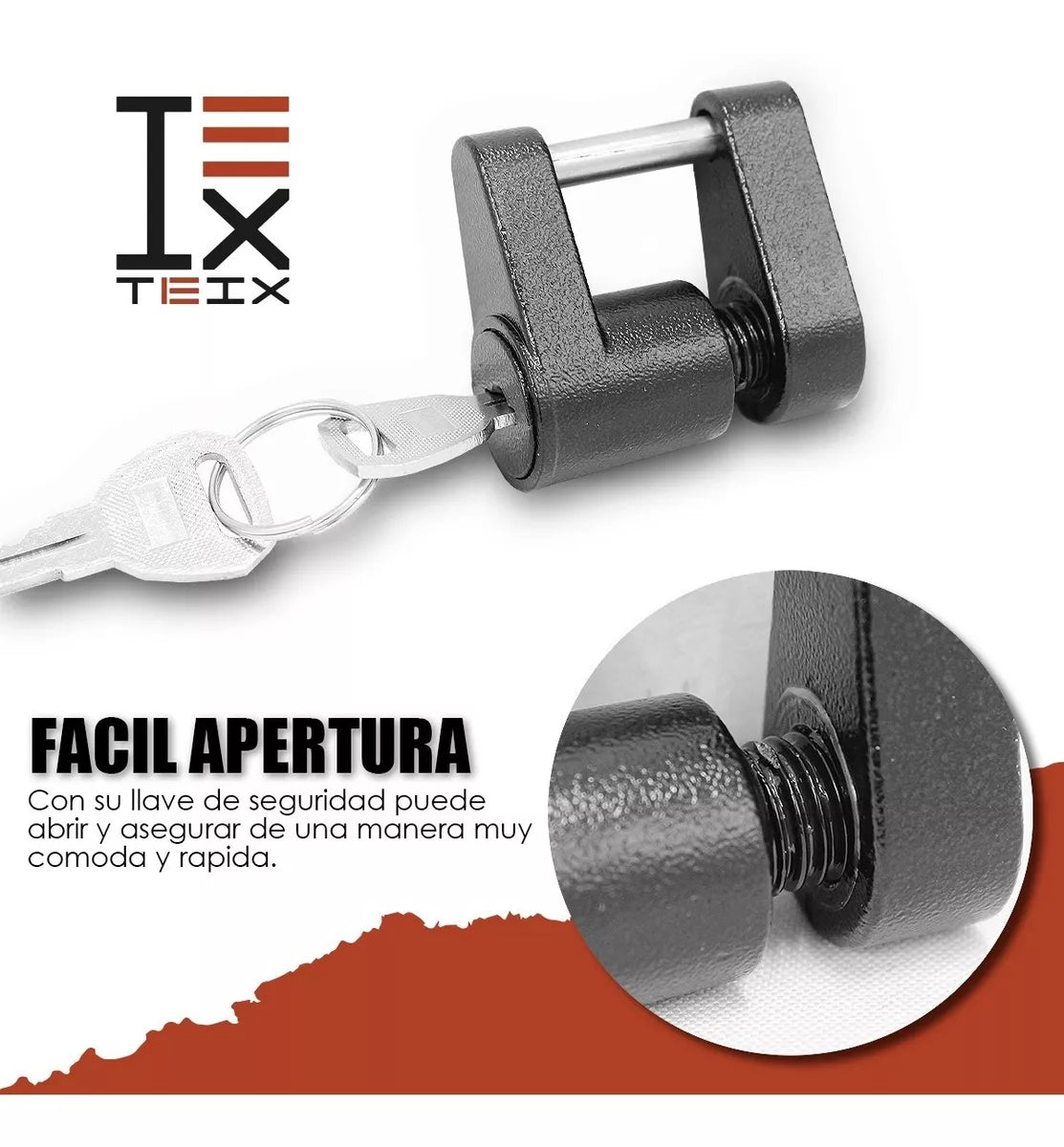 PASADOR PARA JALON TIRON HITCH COPLE DE REMOLQUE CON LLAVE UNIVERSAL