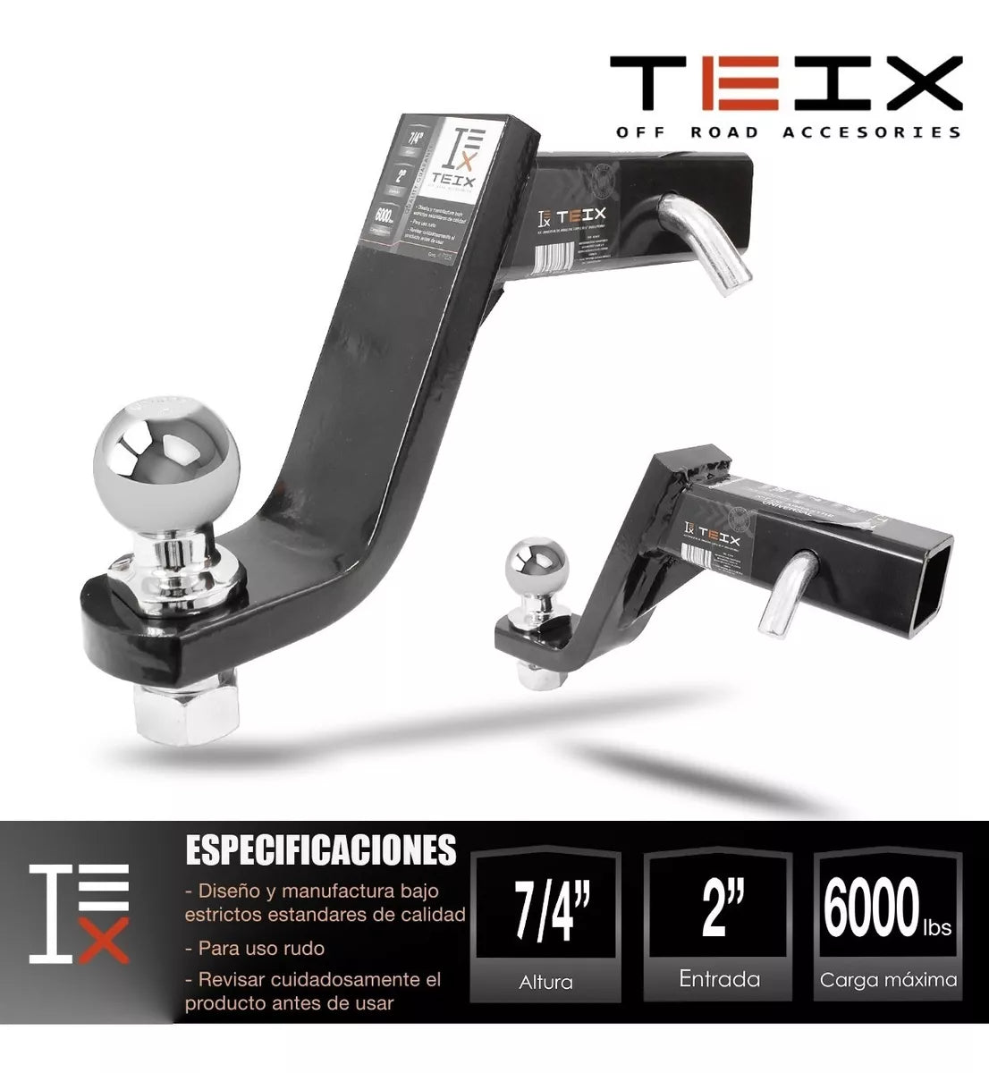 ACOPLAMIENTO DE ENGANCHE PARA AUTOMOVIL NEGRO DROP 6