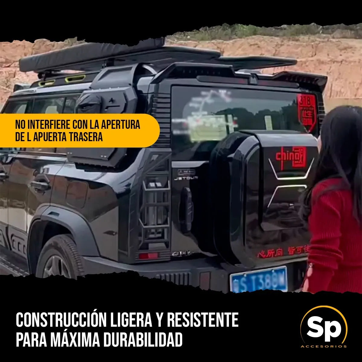 Alerón Trasero De Platico Abs Negro Brillante Para Jetour T2