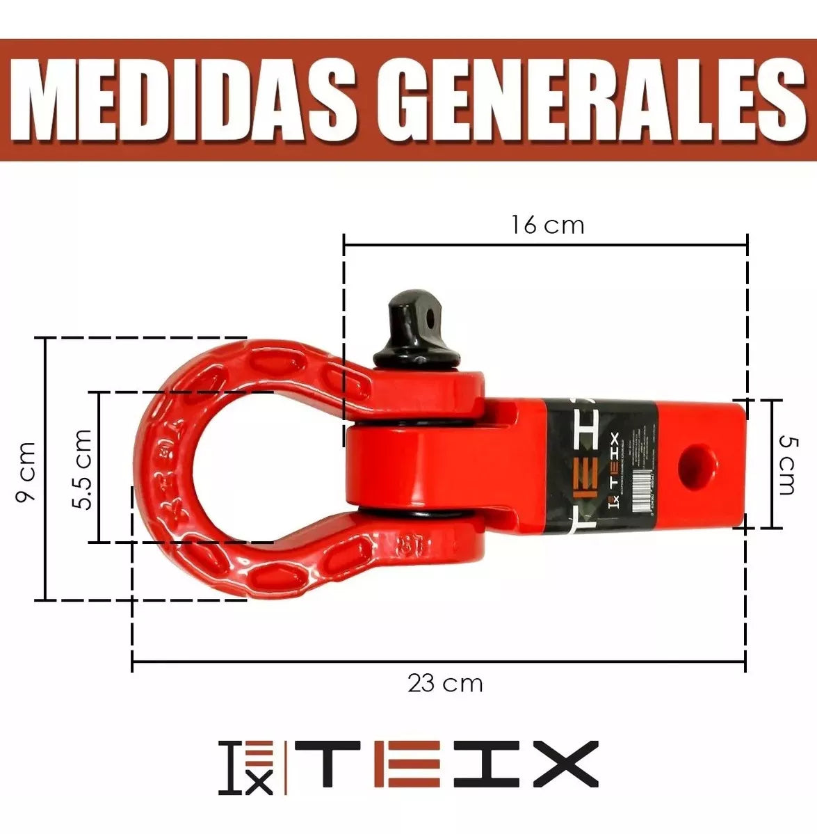 RECEPTOR ENGANCHE GRILLETE ROJO UNIVERSAL