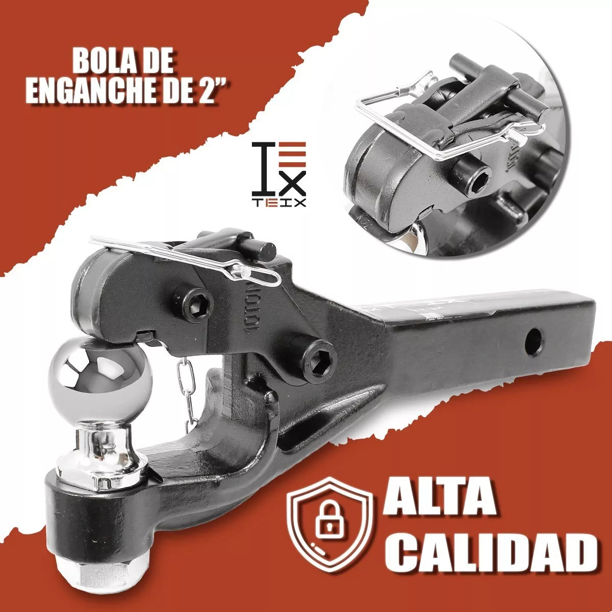 ACOPLAMINETO DE ENGANCHE PARA AUTOMOVIL 2" DE LARGO