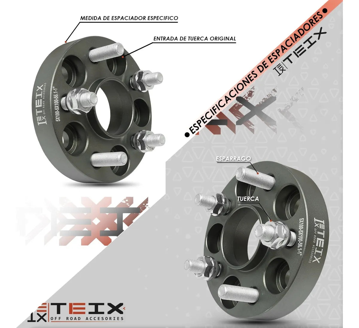 Espaciadores Teix 5x100 56.1 1 12x1.25 Impreza G2 2000