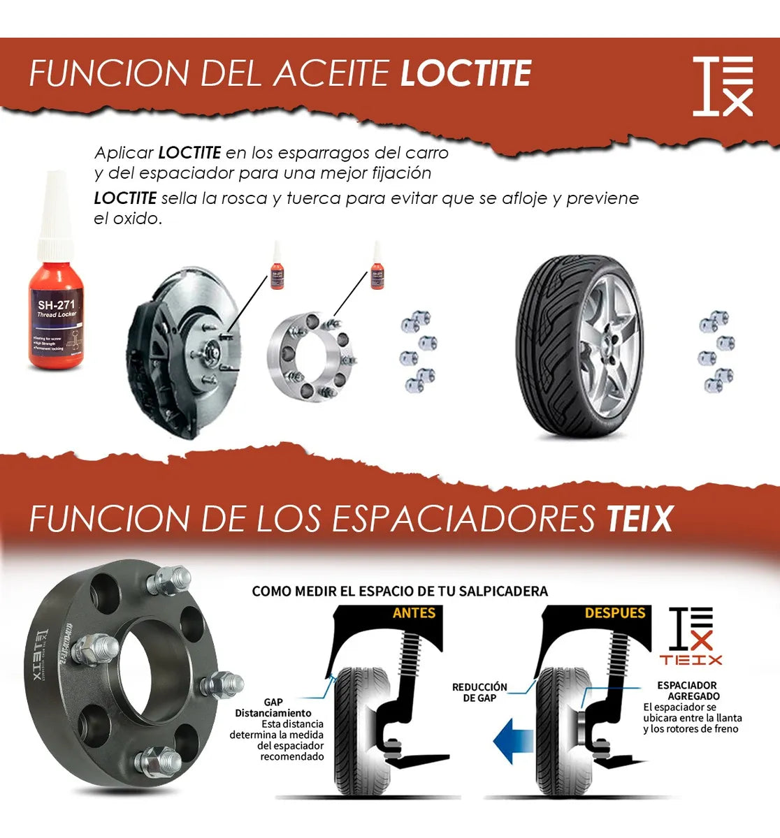 Espaciadores Teix Gris Vocho 4 Birlos 80-03 1.5