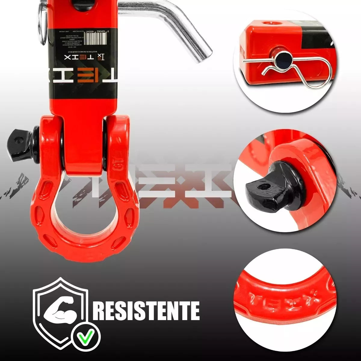 RECEPTOR ENGANCHE GRILLETE ROJO UNIVERSAL