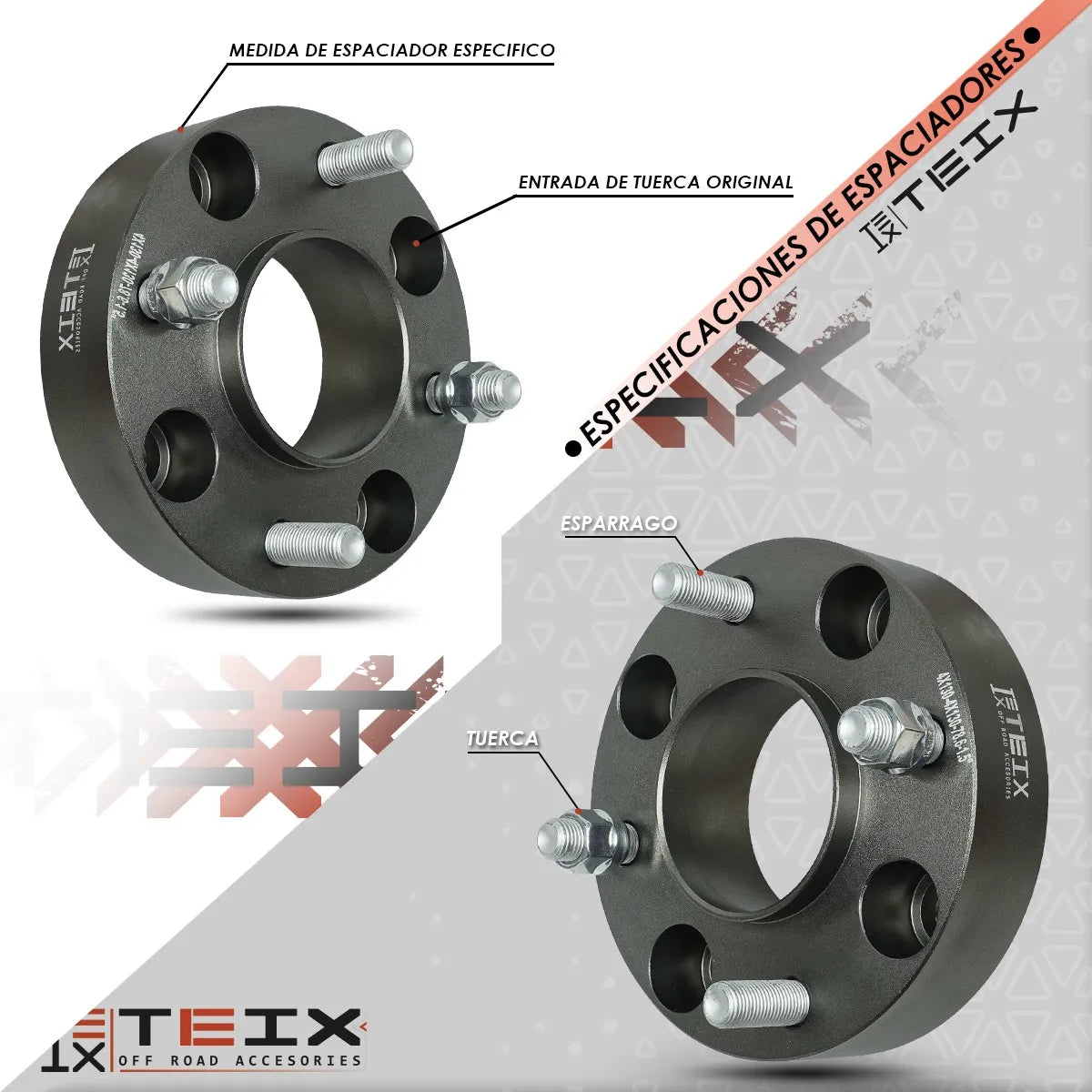Espaciadores Teix Gris Vocho 4 Birlos 80-03 1.5
