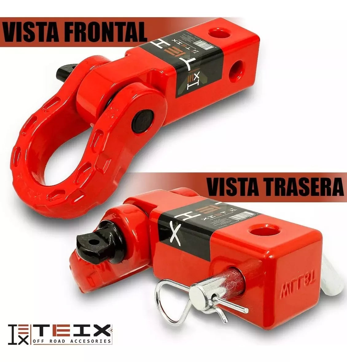 RECEPTOR ENGANCHE GRILLETE ROJO UNIVERSAL