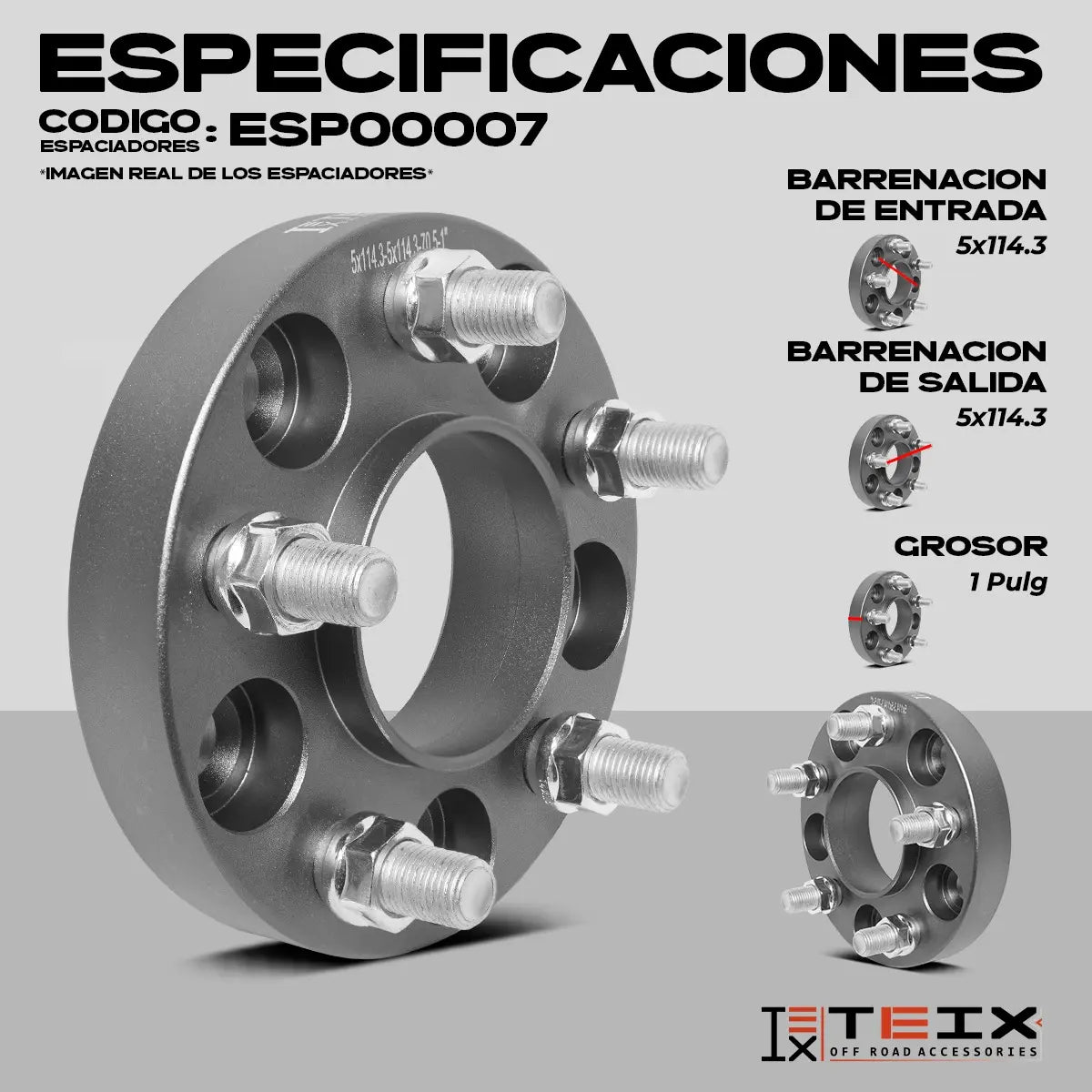 Kit Espaciadores Teix Mustang Mach1 2019-2023 1in