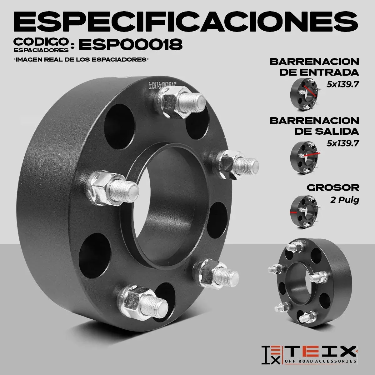 Set Espaciadores Teix 2 5x139.7 Ford 4 Pzs 1992