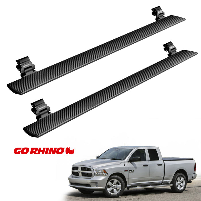 ESTRIBOS ELECTRICOS GO RHINO PARA RAM 1500 09-18 CREW CAB (CLASSIC BODY) NEGRGO TEXTURIZADO