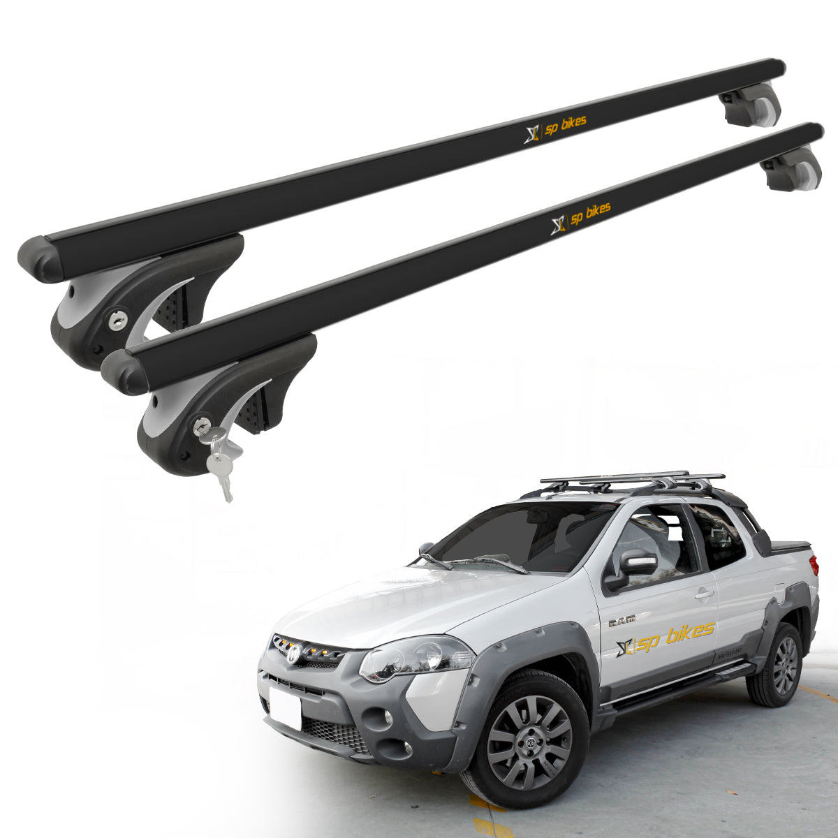 BARRAS TRANSVERSALES PORTAEQUIPAJE NEGRA UNIVERSAL C/LLAVE 135CM