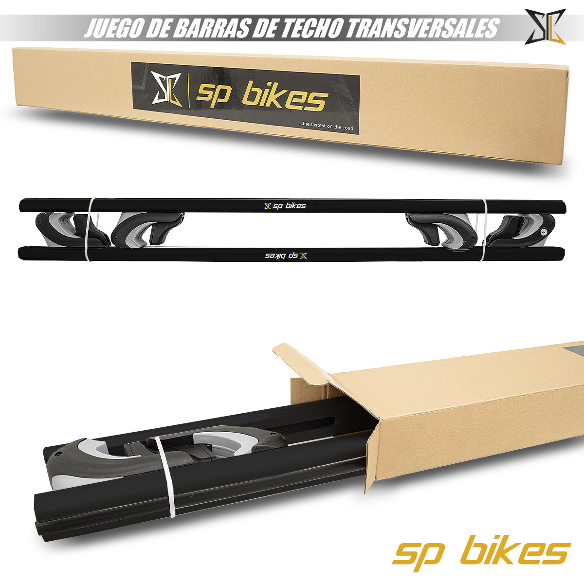 BARRAS TRANSVERSALES PORTAEQUIPAJE NEGRA UNIVERSAL C/LLAVE 135CM