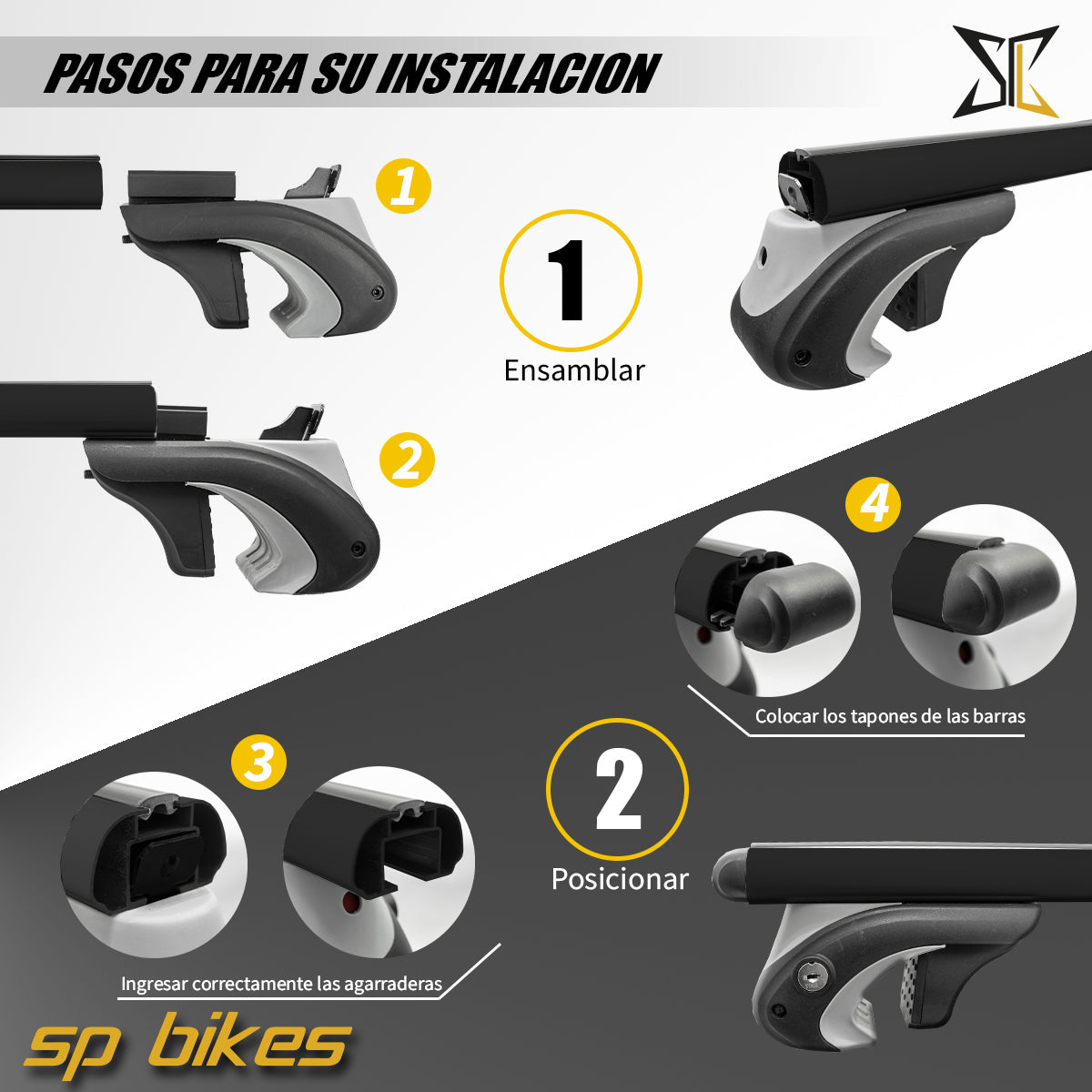 BARRAS TRANSVERSALES PORTAEQUIPAJE NEGRA UNIVERSAL C/LLAVE 135CM