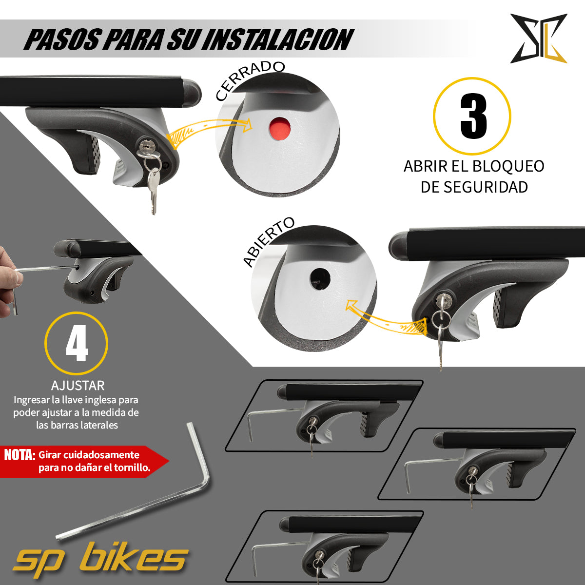 BARRAS TRANSVERSALES PORTAEQUIPAJE NEGRA UNIVERSAL C/LLAVE 135CM