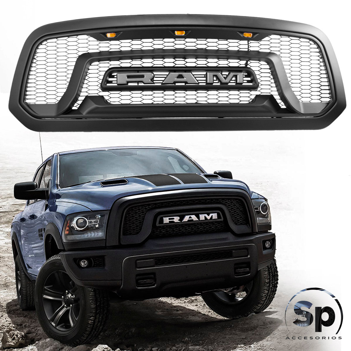 PARRILLA LED TIPO REBEL PARA DODGE RAM 1500 2013 - 2018
