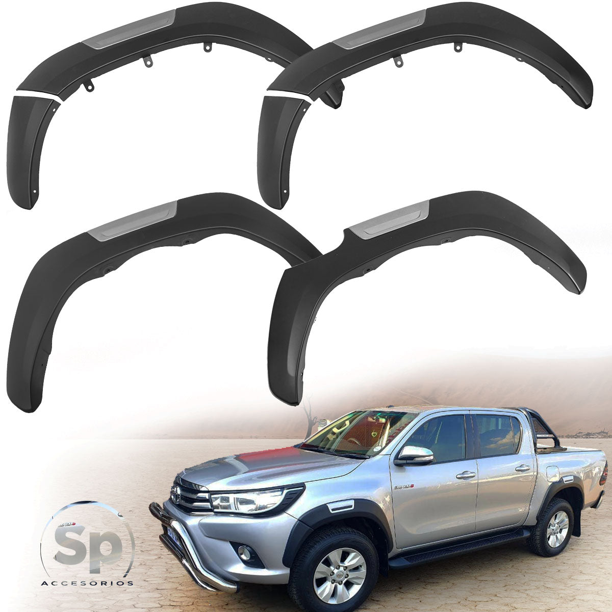 CANTONERAS PARA TOYOTA HILUX 2016 - 2023 ABS REMACHES VERSIONES SR Y DIESEL