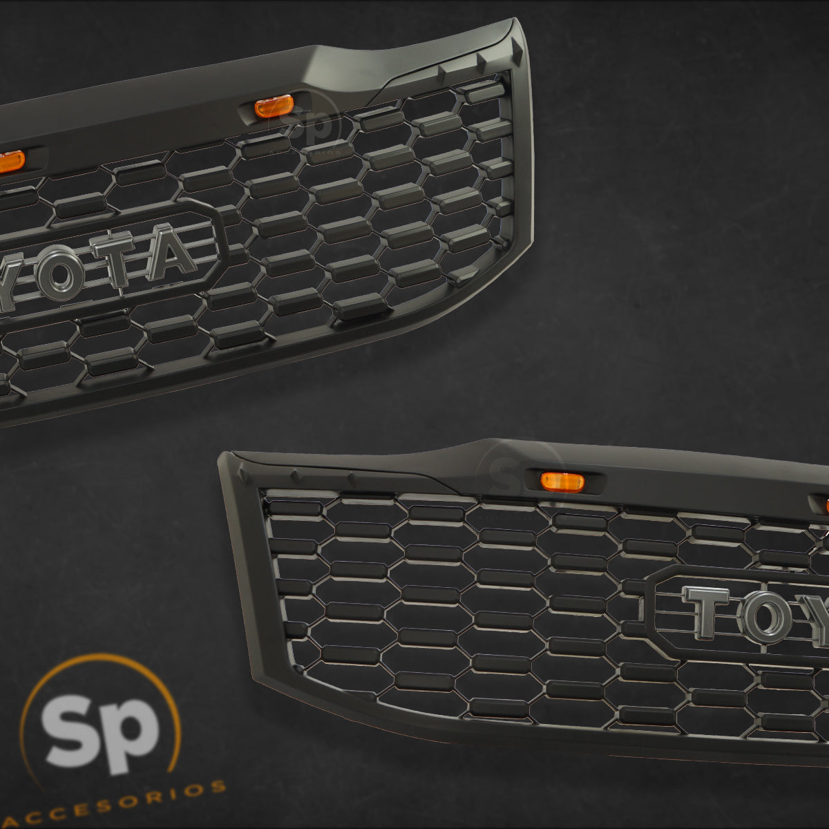 PARRILLA DELANTERA LUZ LED PARA TOYOTA HILUX 2012 - 2015