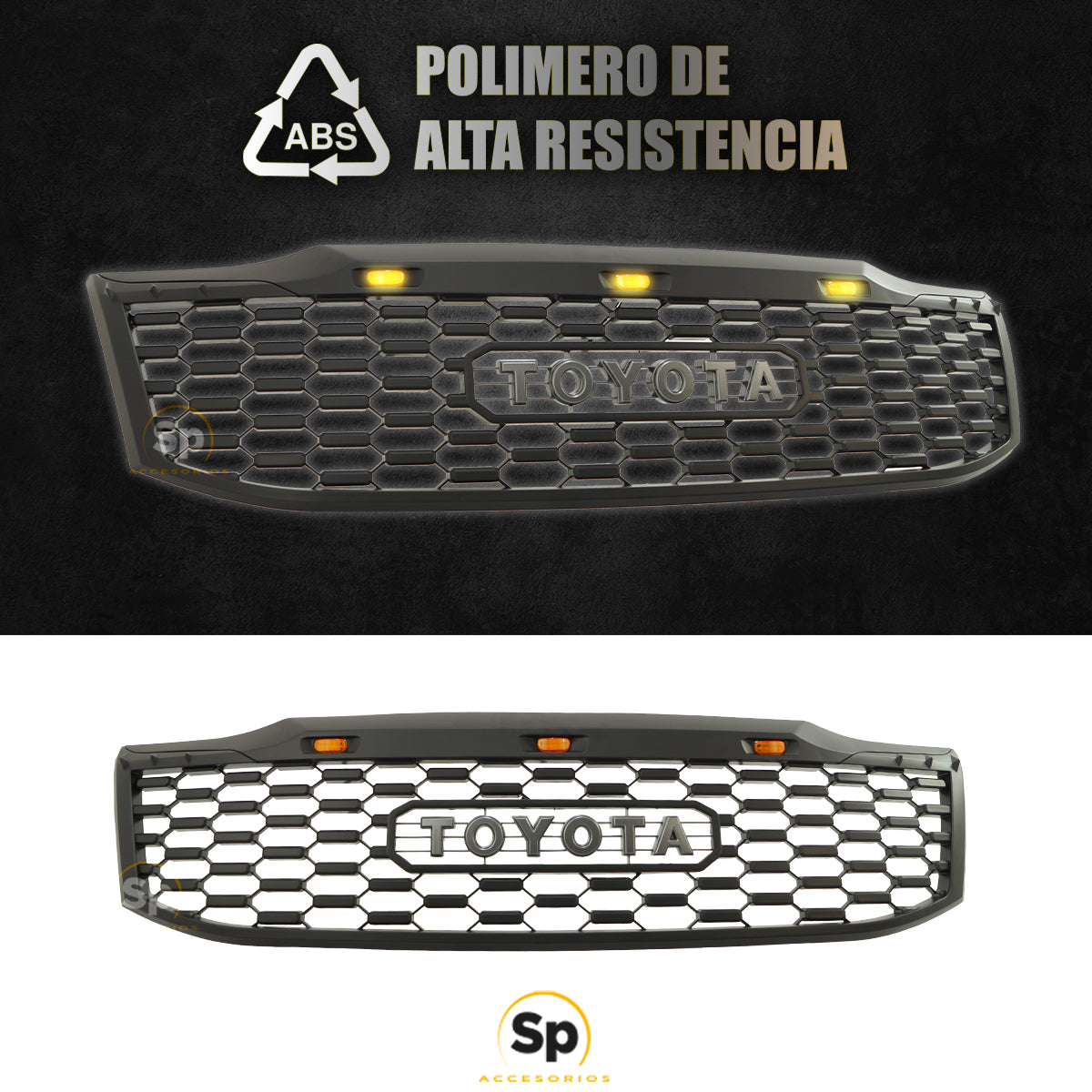 PARRILLA DELANTERA LUZ LED PARA TOYOTA HILUX 2012 - 2015