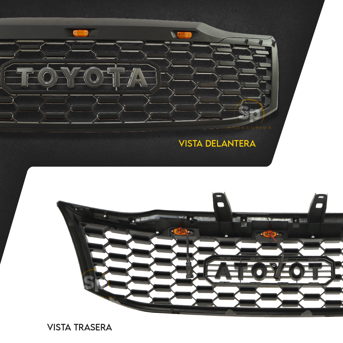 PARRILLA DELANTERA LUZ LED PARA TOYOTA HILUX 2012 - 2015