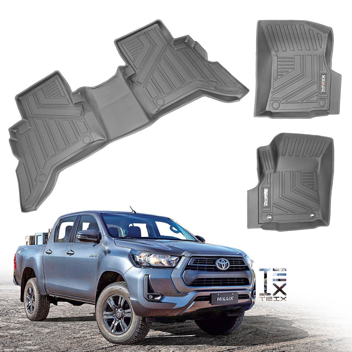 TAPETES DE USO RUDO TEIX PARA TOYOTA HILUX 2016 A 2023