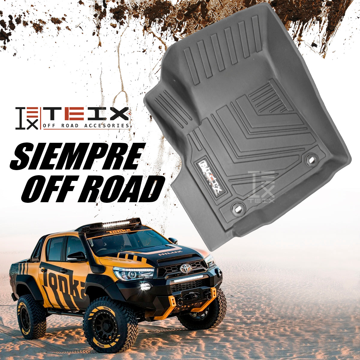 TAPETES DE USO RUDO TEIX PARA TOYOTA HILUX 2016 A 2023