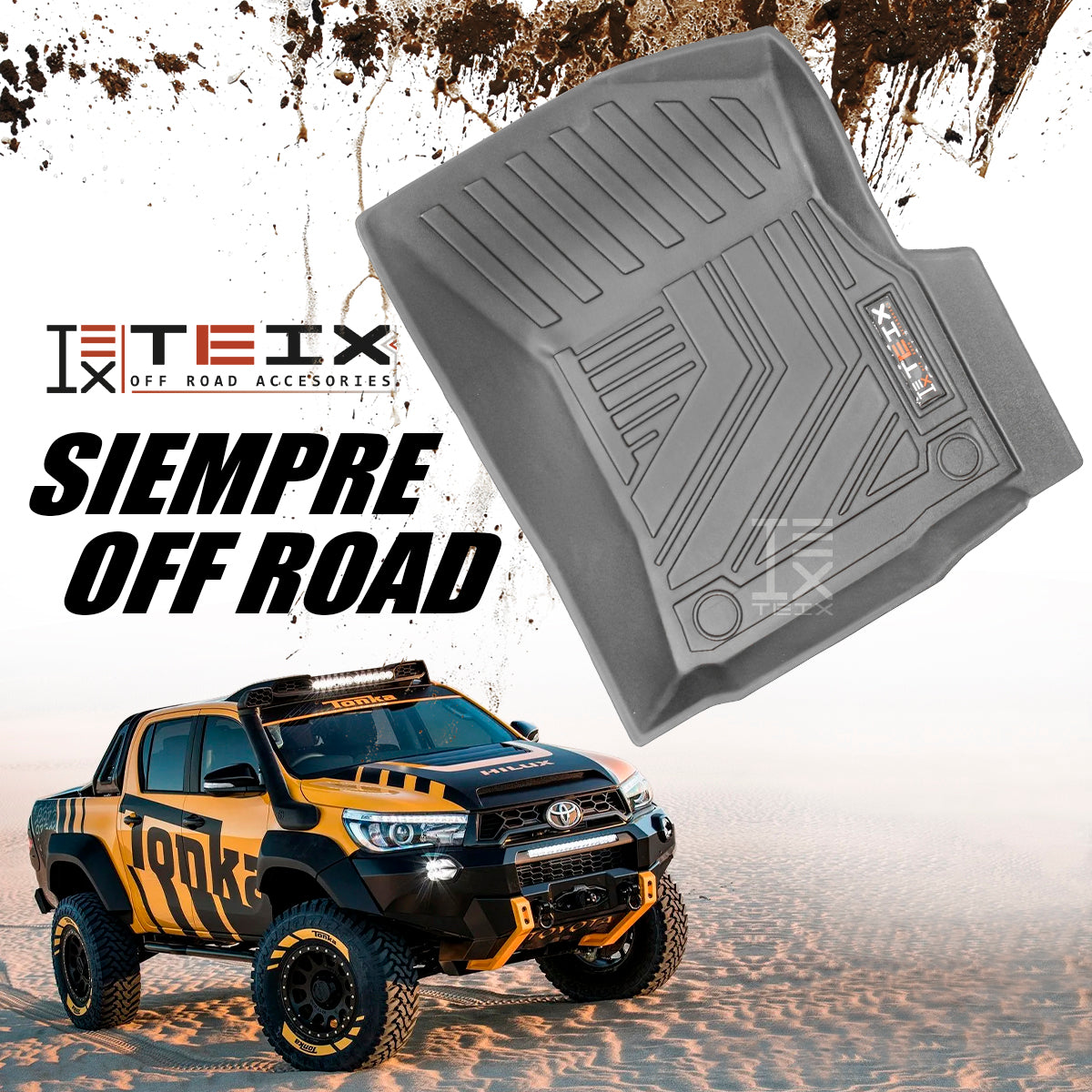 TAPETES DE USO RUDO TEIX PARA TOYOTA HILUX 2016 A 2023