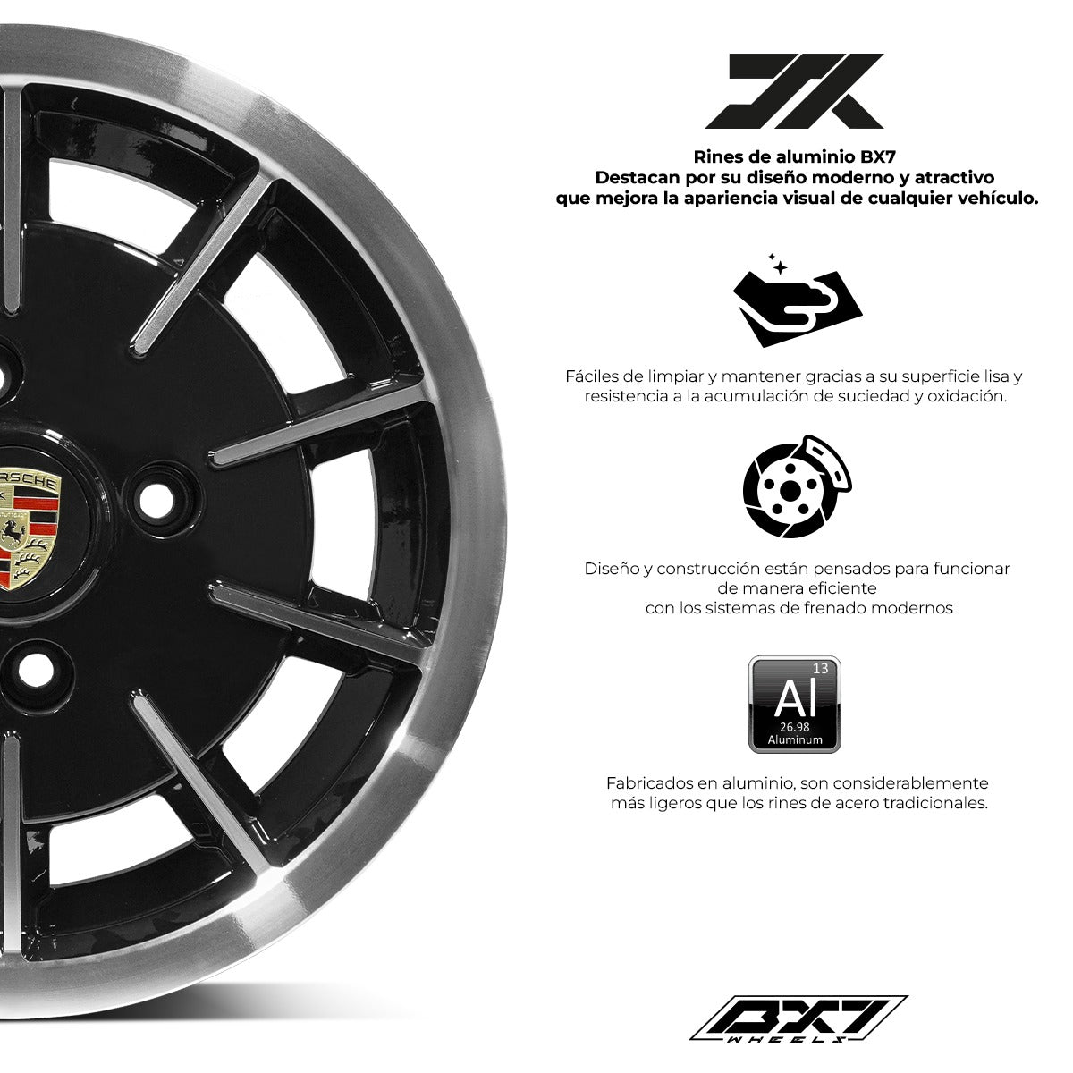 RINES BX7 FW6 15 4X130/ ET 25/ CB 80.9/ NEGRO-MAQUINADO