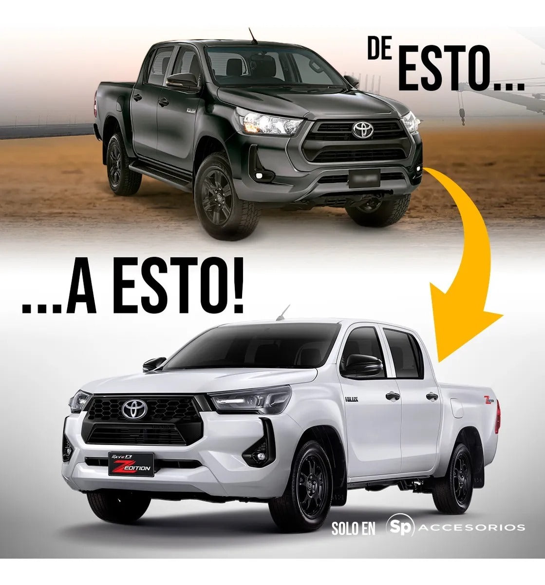 Body kit de Conversión Hilux 2021-2024 A Edición Z Kit Sin Cantoneras