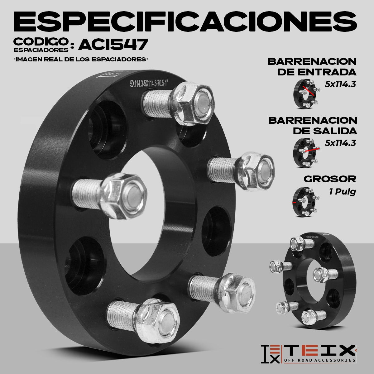 Espaciadores Llantas 5x114.3 2 14x1.5