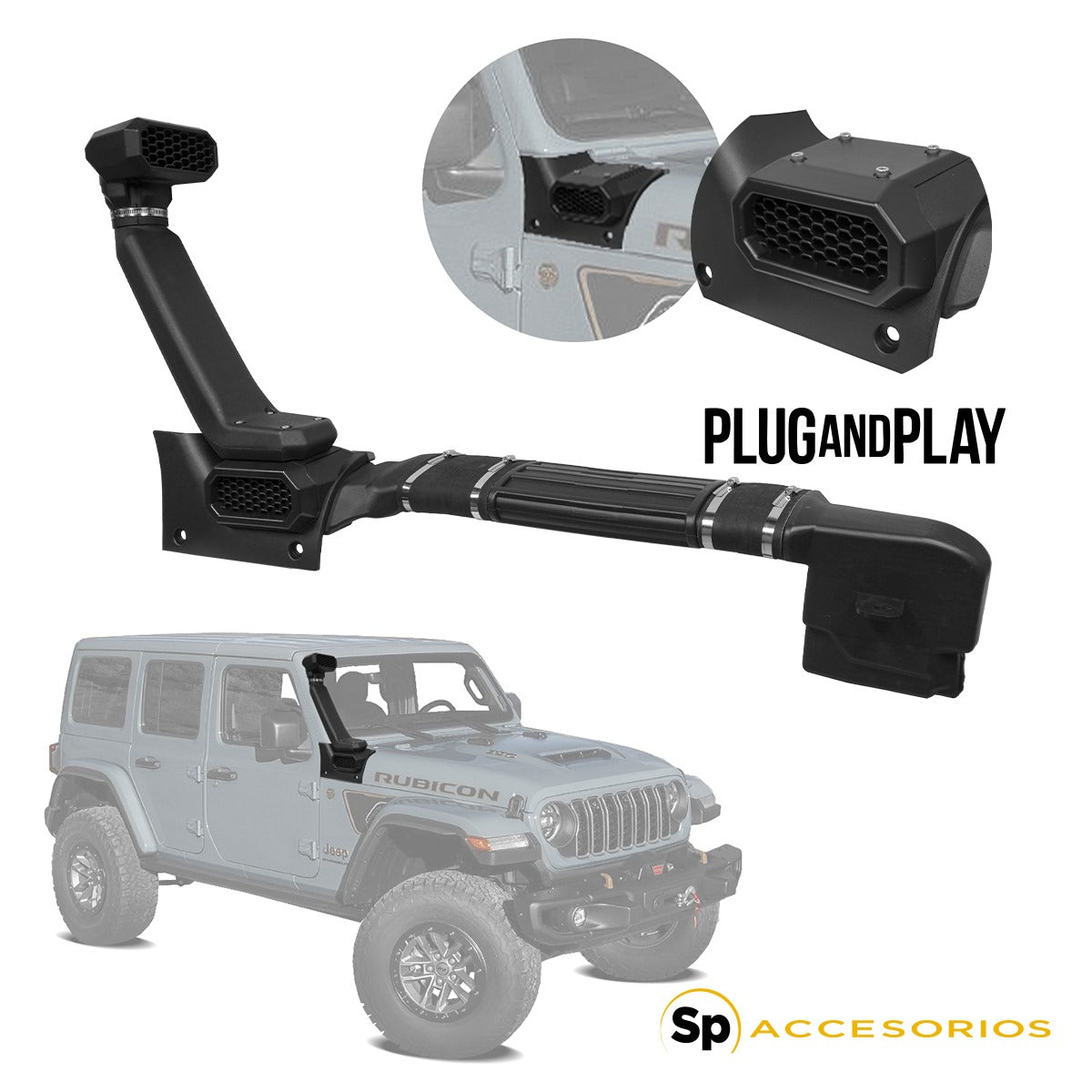 SNORKEL TIPO RUGGED PARA JEEP WRANGLER JL 2018-2024