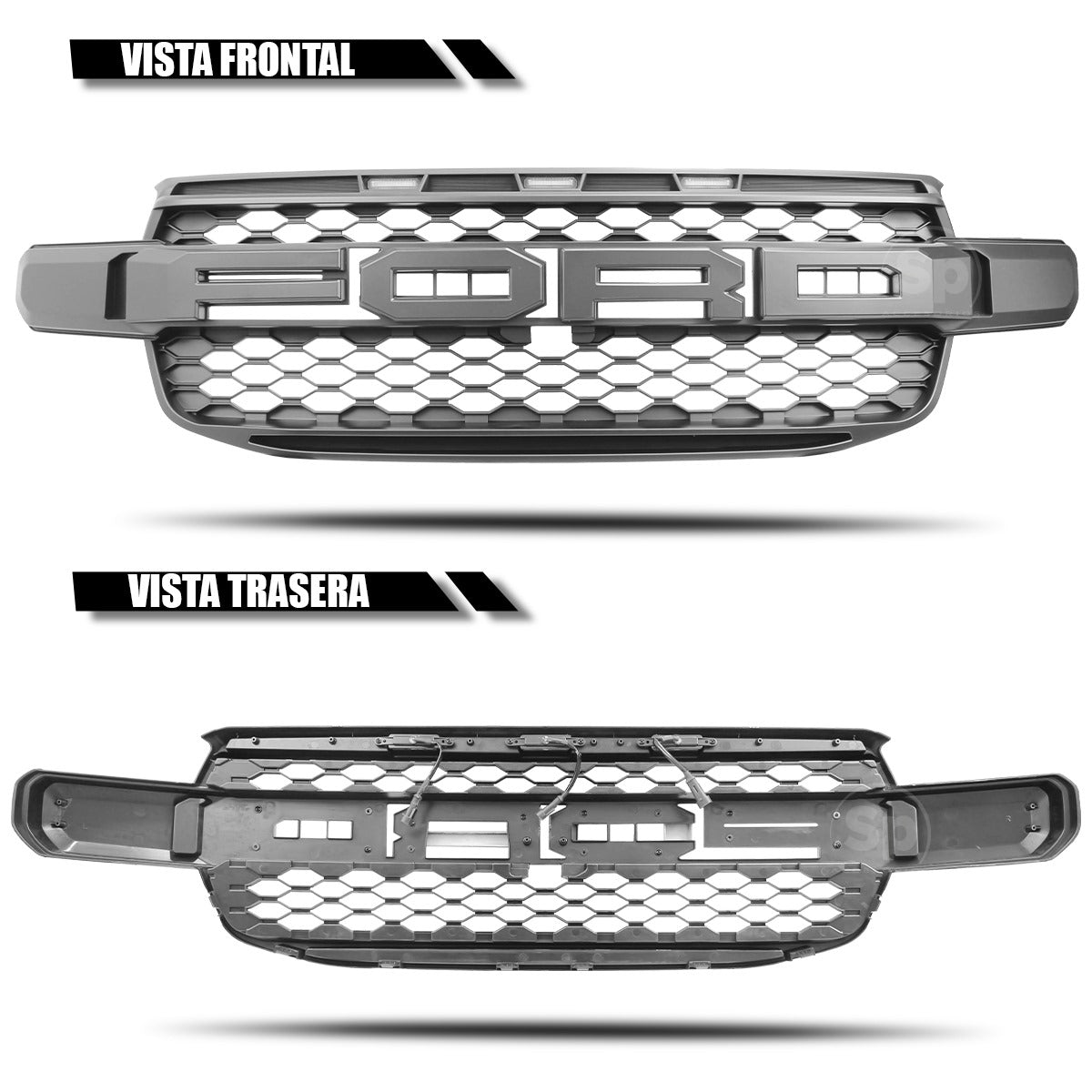 PARRILLA CON LUZ LED AMBAR/ FORD RANGER 2022