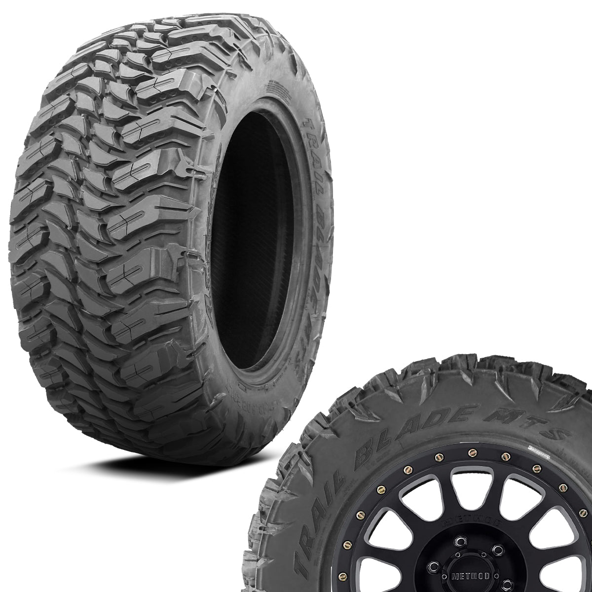 4 Atturo Trail Blade MTS Tires – LT 33x12.50R18 – Load F 12 Ply – Mud Terrain MT