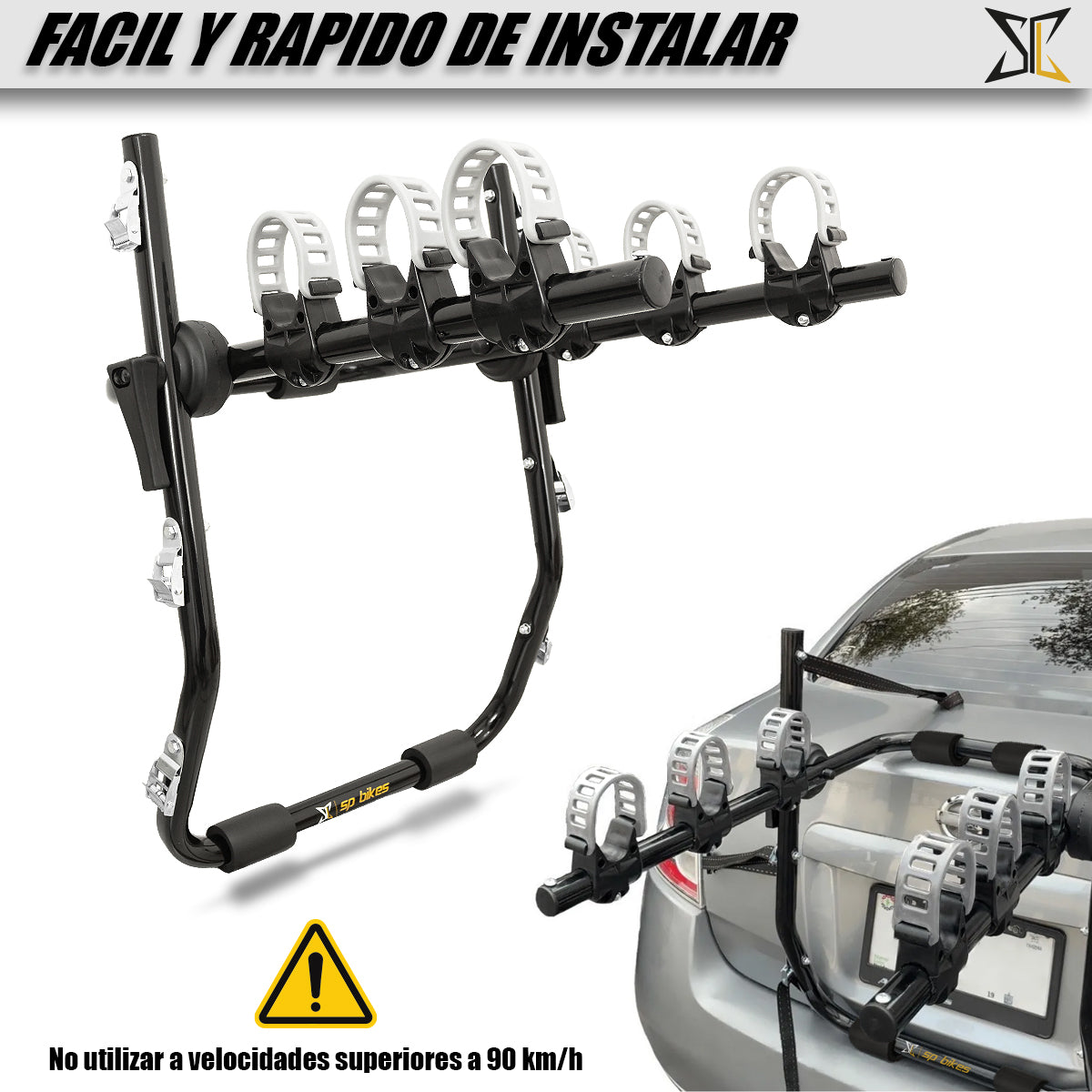 RACK PORTABICICLETAS UNIVERSAL DE CAJUELA PARA 2 Y 3 BICIS