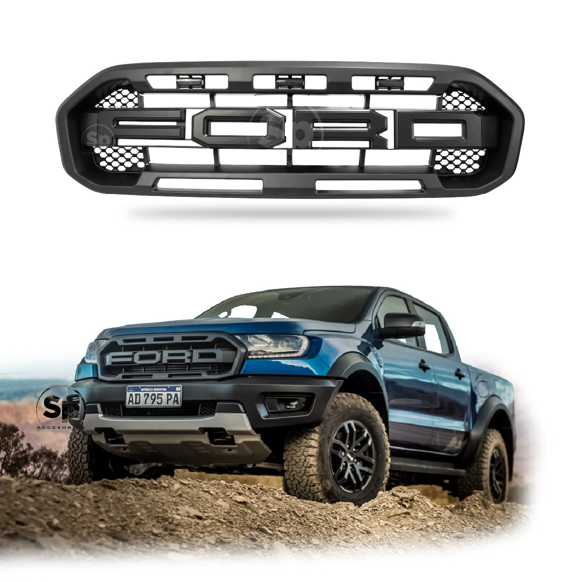PARRILLA LED TIPO RAPTOR PARA FORD RANGER 2020 - 2023