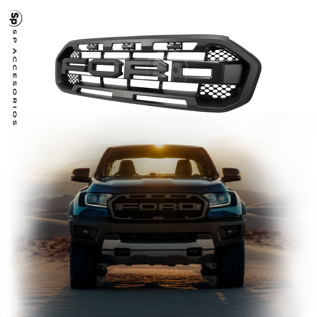 PARRILLA LED TIPO RAPTOR PARA FORD RANGER 2020 - 2023