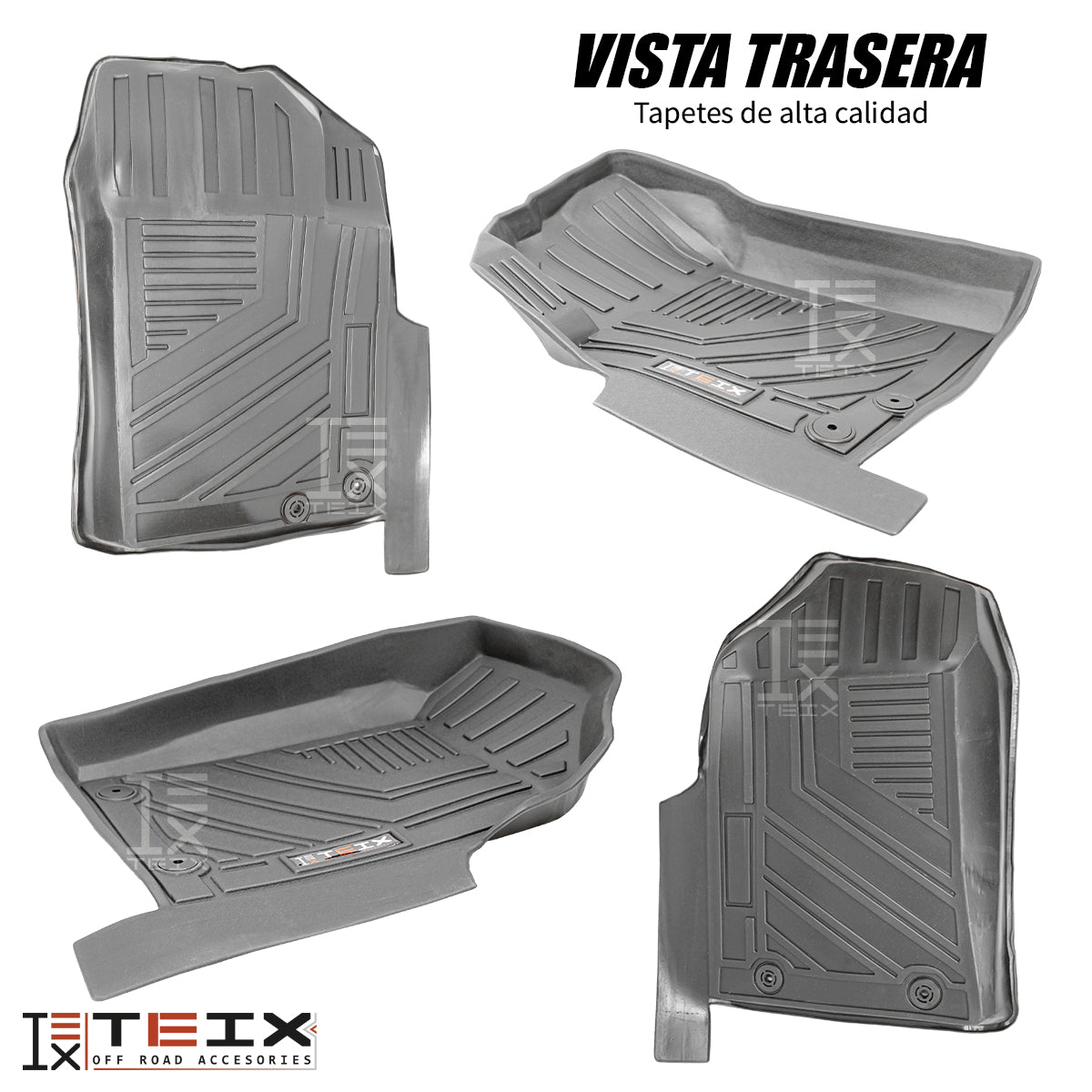 TAPETES DELANTEROS Y TRASEROS ABS USO RUDO TEIX PARA NISSAN FROINTIER NP 300 2016 A 2023 DOBLE CABINA