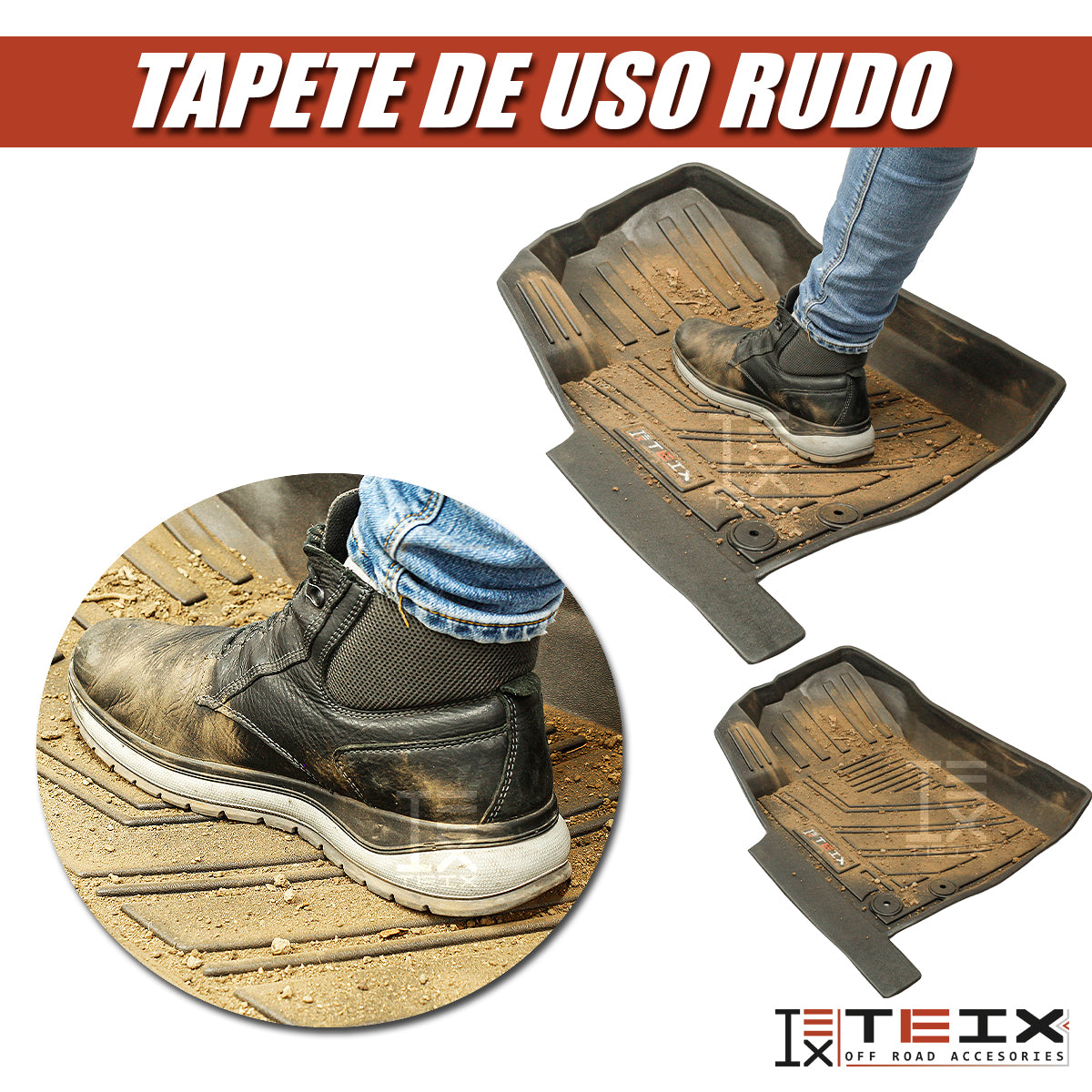 TAPETES DELANTEROS Y TRASEROS ABS USO RUDO TEIX PARA NISSAN FROINTIER NP 300 2016 A 2023 DOBLE CABINA