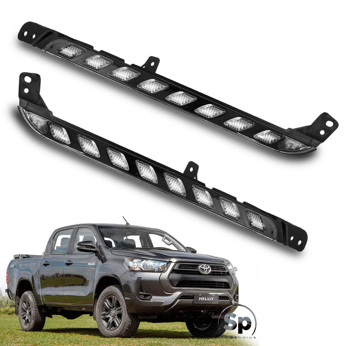 PESTAÑA LED DE FARO PRINCIPAL AUXILIAR PARA TOYOTA HILUX 2021 - 2023