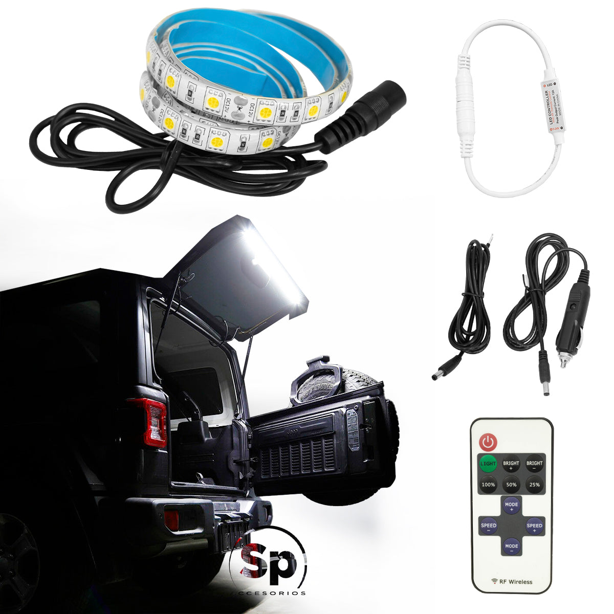 LUZ LED DE PUERTA TRASERA CAJUELA PARA JEEP WRANGLER JL 2018 - 2024