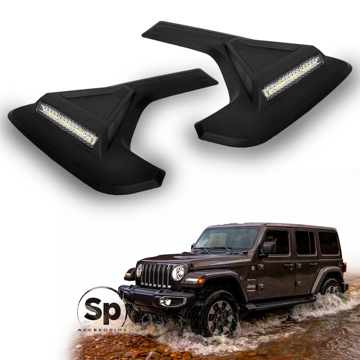 LUZ LED CANTONERA TOMA DE AIRE PARA JEEP WRANGLER JL 2018 - 2024 Y JEEP GLADIATOR 2019 - 2024